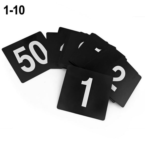 Table Numbers 1-10 Plastic Double Side Numbered Table Tents Plastic Restaurant Wedding Table Number Table Tent Numbers Cards Signs for Party Banquets Wedding Reception (Black)