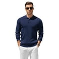 thumbnail image 3 of COOFANDY Mens Polo Sweater Long Sleeve Casual Textured Knit Stretch Pullover Sweaters Fall Winter, 3 of 8