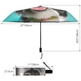 thumbnail image 3 of Dog with Watermelon Glasses Compact Sun Umbrella Windproof Travel Umbrellas for Rain Strong Portable UV Protection, 3 of 8