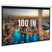 100 Inch Pull Down Projector Screen and Stand Portable Outdoor and Indoor Theater Movie Screen