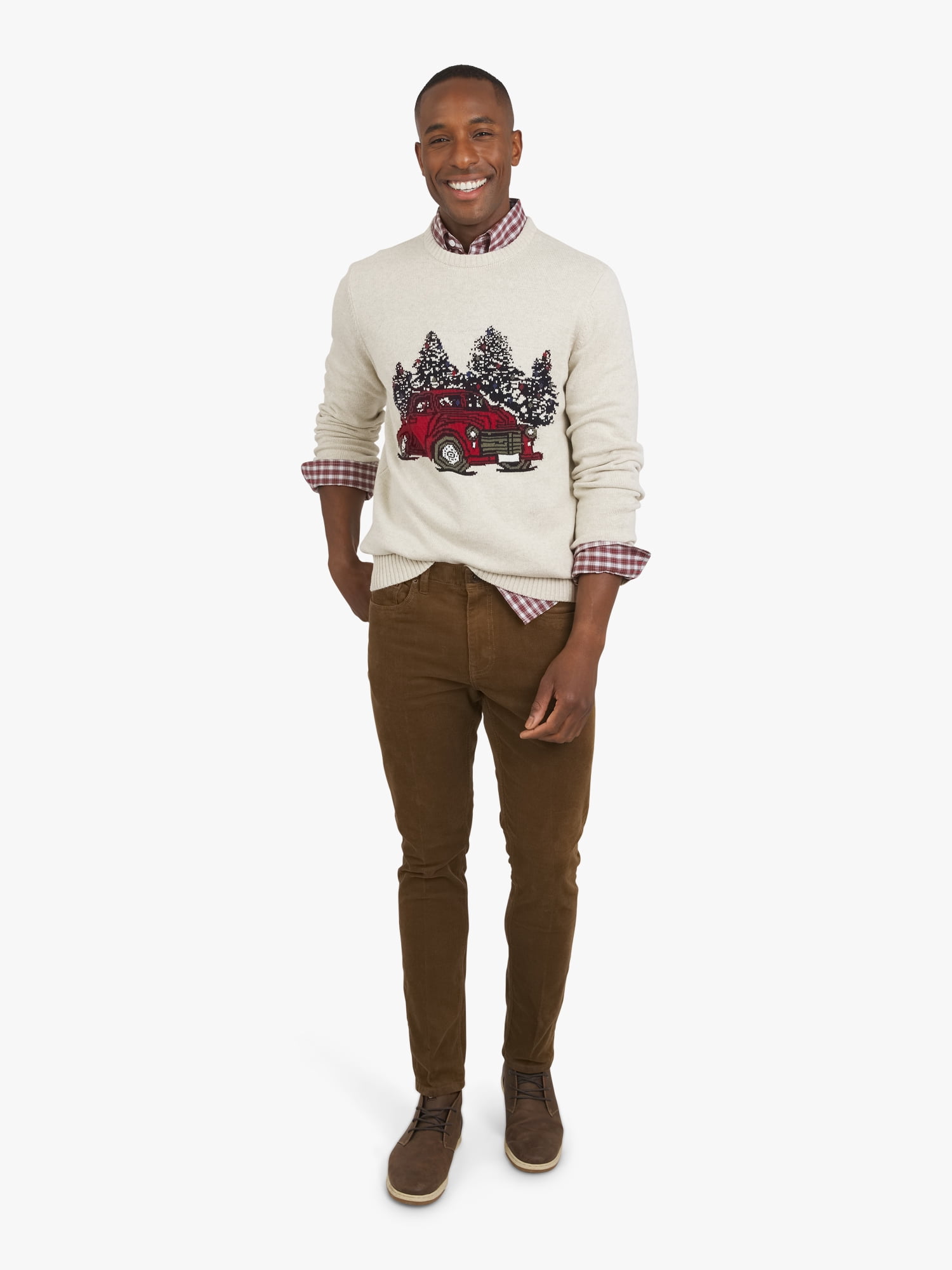 Chaps Men's & Big Men's Cotton Novelty Holiday Crewneck Sweater, Sizes S-3XL
