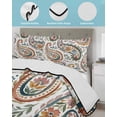 thumbnail image 3 of Twin XL Quilt Bedding Set, Paisley Flower Reversible Summer Quilt 3 Pieces, Spring Watercolor Floral Leaf Plant Lightweight Bedspreads Coverlets with 2 Pillow Shams for All Seasons, 3 of 5