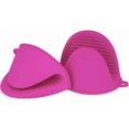 thumbnail image 1 of Juego de manoplas de horno de silicona resistentes al calor, pequeñas manoplas de goma para horno para freidora de aire, mini prensa para hornear y repostería, 1 par (rojo rosa),, 1 of 5