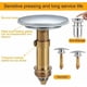 thumbnail image 3 of Tapón de fregadero, drenaje de clic-clack emergente de 66 mm para fregadero de baño, fregadero de cocina, fregadero de latón macizo cromado, 3 of 4