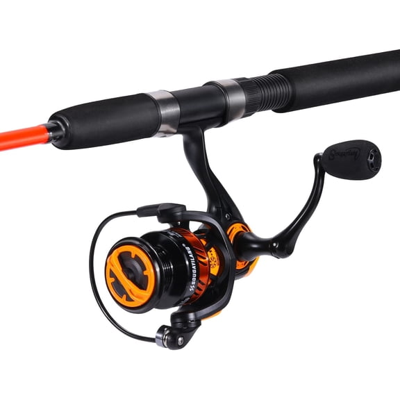 Catfish Fishing Rod and Reel Combo, 2-Piece Spinning Combo, Graphite & Glass Blanks Fishing Pole for Crappie