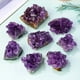 thumbnail image 2 of Granjero Gordo 6 piedras de cristal violeta naturales, cada una con un peso de entre 20 y 30 g, bloque de agujeros de grupo de cristales, muestra de joyería, piedra decorativa, 2 of 5
