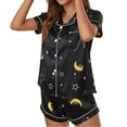 thumbnail image 2 of Defitshape Women's Cute Pajama Set Soft Pajamas 2 Piece Button Down Silky Comfy Satin Lightweight Lounge Set Style2 12, 2 of 4