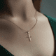 thumbnail image 5 of Collar De Cruz De Tubo De Oro De 10k, 5 of 8