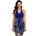 thumbnail image 2 of Plus Size Sexy Mesh Skirt Split Ladies Halter Bikini Swimsuit Two Piece, 2 of 4