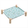 thumbnail image 1 of Cama Tipo Hamaca para Gatos y Perros, Hamaca de Madera para Gatos, Cama de Refrigeración Elevada, Cama para Mascotas Portátil Desmontable para Interiores y Exteriores, Adecuada e, 1 of 7