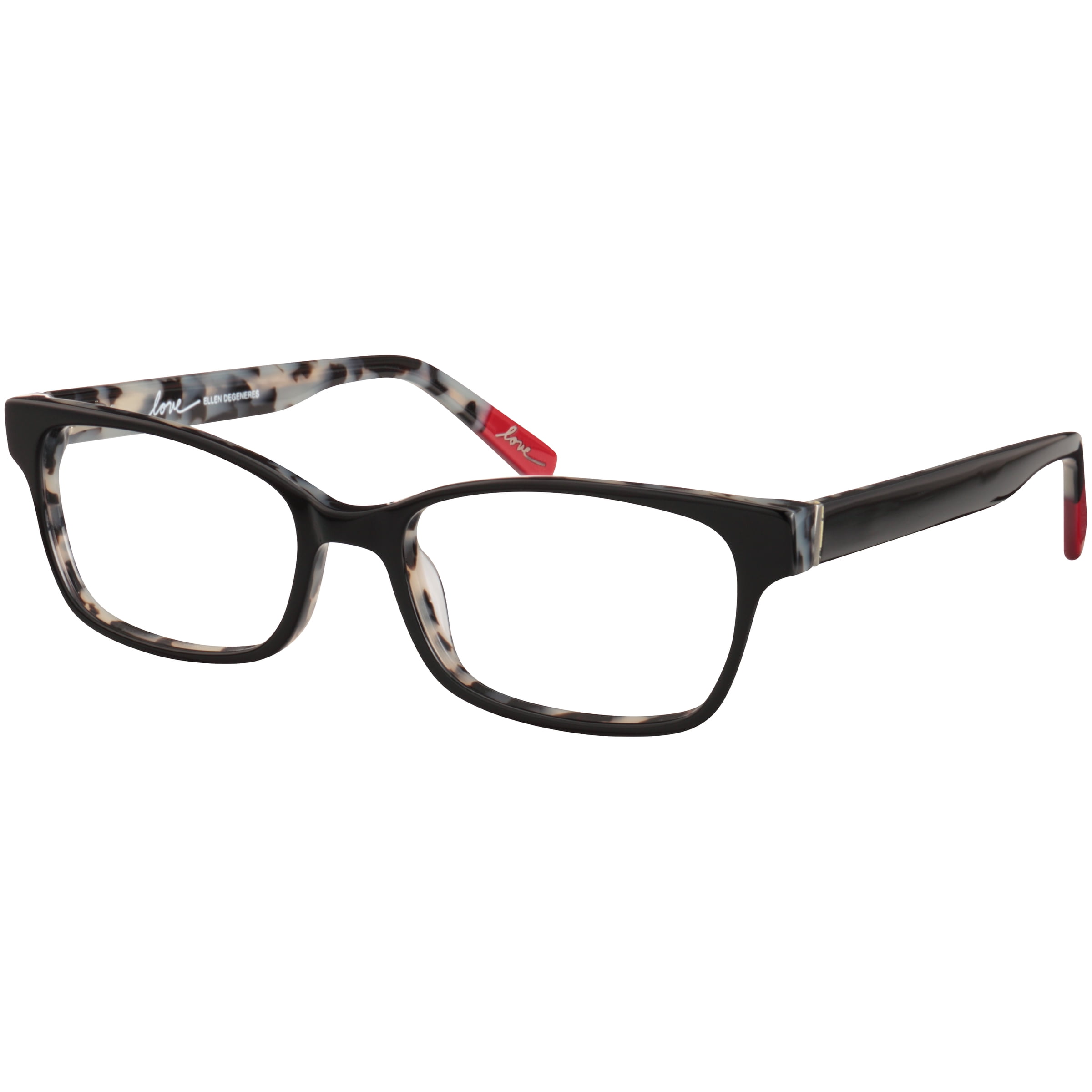 Love by Ellen DeGeneres Womens Prescripton Eyeglasses, Riverside, Black, 52-17-140, with Case