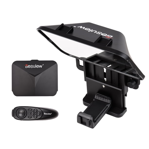 Telepromter Bestview T3 Mejorado Smartphone / Tablet / DSLR Cámara Teleprompter Prompter con anillo adaptador de lente de control remoto Soporta lente ultra gran angular para voz en el escenario Trans Besview Telepromter