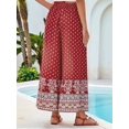 thumbnail image 5 of Women'S Wide Leg Palazzo Pants Elastic High Waisted Casual Flowy Beach Pants with Pockets Blush Color XXXL, 5 of 6