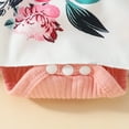 thumbnail image 4 of Girls Bodysuit Snaps Baby Girl Short Sleeve Bodysuit Shirt Girls Size 6 Preemie Organic Baby Clothes Hot Leotard Kids Girls Sleeveless Ribbed Bowknot Romper Floral Prints Bodysuits, 4 of 6