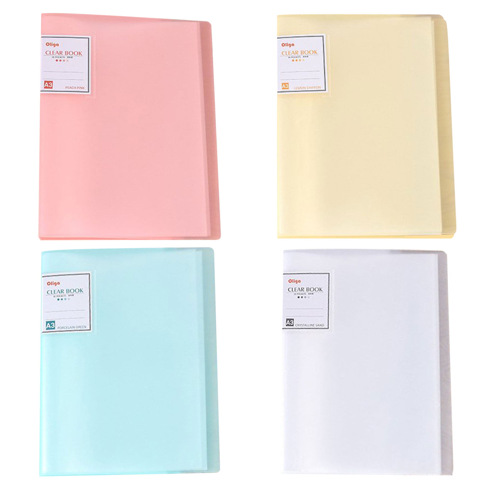  A3 30 Pags Diamond Painting Storage Book, 17.32x12.79 Data  Book Picture Book Painting Drawing Test Paper Storage Folder, Color Clear  Art Portfolio Folder (Pink)
