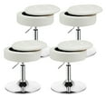 thumbnail image 1 of Costway Ensemble de 4 Tabourets de Coiffeuse Réglables Pivotants à 360° avec Rangement Chaise de Maquillage avec Plateau Blanc, 1 of 10