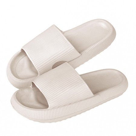 

QWZNDZGR New Couples Thick Platform Bathroom Slippers Summer Flip Flops EVA Soft Lovely Beach Ladies Slides Sandals Anti-Skid Men Slides