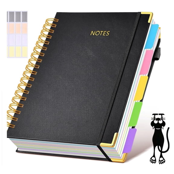 Meeting Notebook, Undated, Customizable Work Notes, Spiral Bound,Heavyweight 2.13 lb. White Paper, 8.85“*10.11” A5 150 Pages