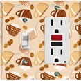 thumbnail image 1 of Metal Light Switch Plate Cover Latte Coffee Beans Brown COF010, 1 of 14