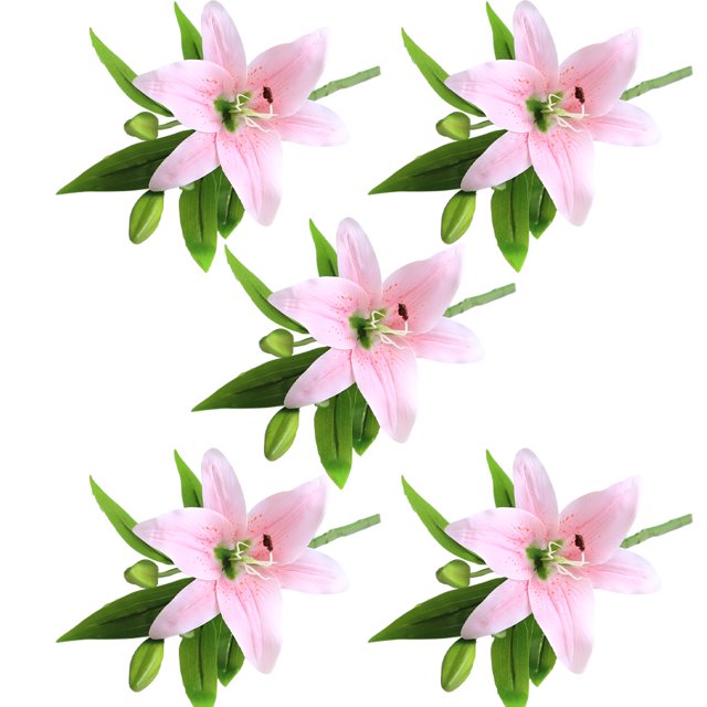 Kearding 5X flor artificial planta falsa decoración de la boda mano de obra tamaño compacto atractivo arreglo duradero jardín rosa Type2 NO2