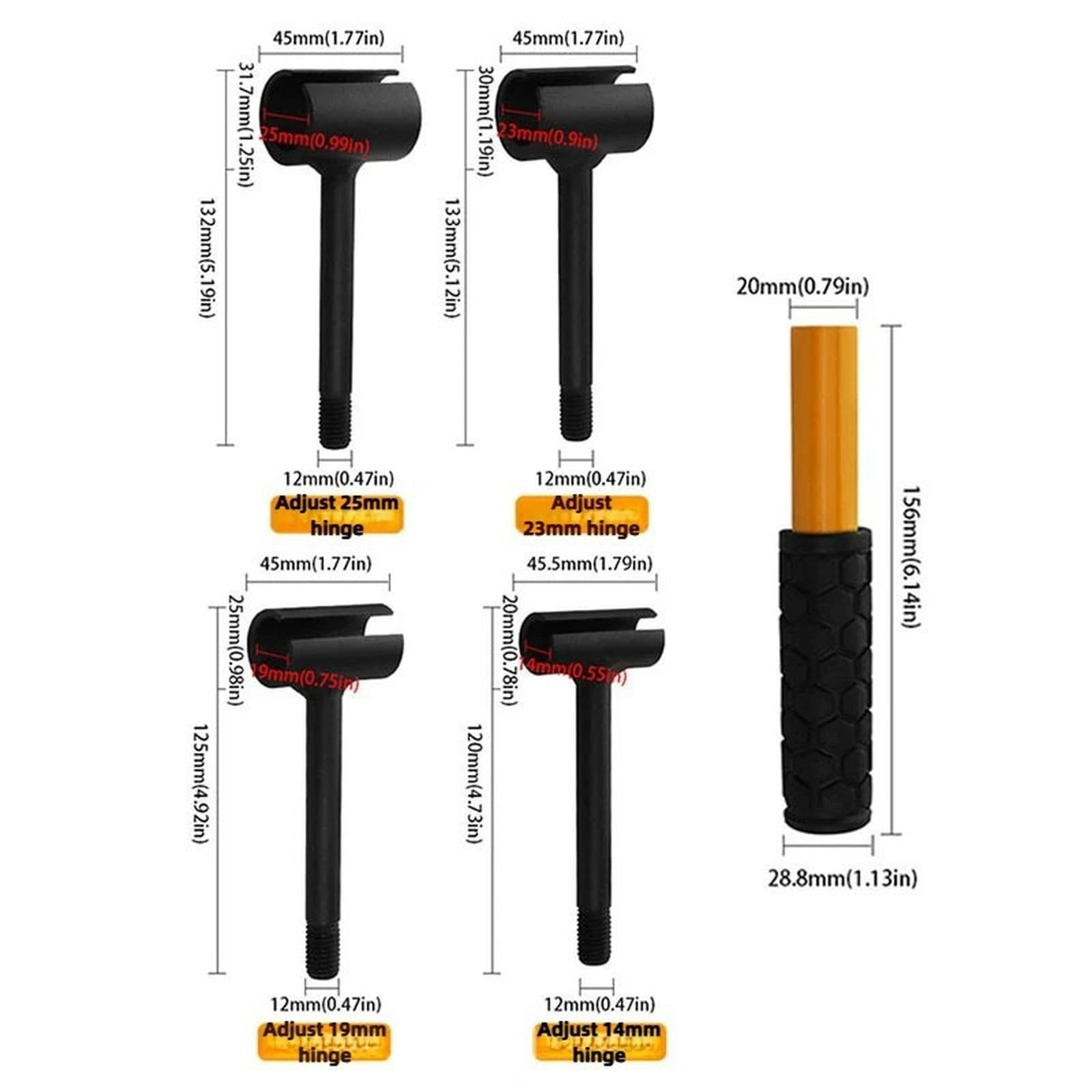 Hinge Adjustment Wrench Tool, 4 in 1 Multi Function Wrench for Door Hinge Repair, Heavy Duty Adjustable Wrench Tool for Home Door Installation Maintenance