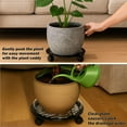 thumbnail image 5 of 4 Packs Large Metal Plant Caddy with PU Wheels 13" Heav-duty Wroght Iron Rolling Plant Stands Indoor Outdoor Wheeled Plant Dolly Planter Mover Rollers Plant Trolley Cart, Plant Saucers Included, 5 of 8