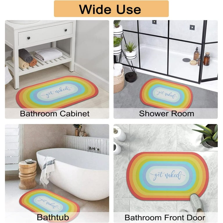 Bathroom Floor Mat Ultra Thin Fit Under Door Bathtub Sink Shower Toilet  16x24