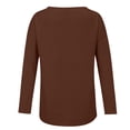 thumbnail image 5 of Holzkary Boho Peasant Tops for Women Gauze Cotton 3/4 Sleeve Loose Fit Floral Embroidered Blouses Grandmas Chic Clothing New Solid Color Loose Large Size Long Sleeved T Shirt Brown L, 5 of 5