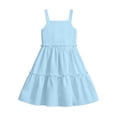 thumbnail image 6 of Tfken Comfy Dresses For Girls Soft Travel Holiday Girls Sleeveless Dresses Elegant Solid Color Party Children Cute Clothes Size 7-8 Years, 6 of 6