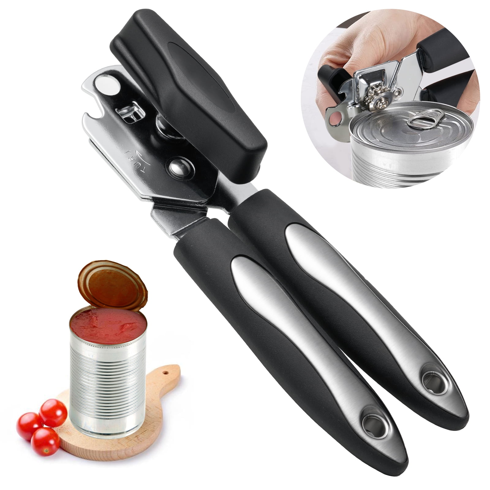  Can Opener Manual, Can Opener with Magnet, Hand Can Opener with  Sharp Blade Smooth Edge, Handheld Can Openers with Big Effort-Saving Knob, Can  Opener with Multifunctional Bottles Opener, Brown : Home