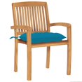 thumbnail image 3 of vidaXL Stacking Garden Chairs with Cushions 6 pcs Solid Teak Wood, 3 of 12