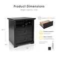 thumbnail image 4 of Furniture of America Chara Modern Wood 2-Drawer Kids Nightstand with Open Top Shelf, Black, 4 of 13