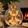thumbnail image 6 of Clearance Glowing Christmas Story Ornament, Light-Up Mini Holiday Scene with Warm LED Light, Christmas Tree Decorations (Angel), 6 of 7