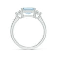 thumbnail image 2 of ANGARA Natural Square Emerald-Cut 2 ct Aquamarine and Diamond Three Stone Ring in 14K White Gold for Women (Size-8mm) | March Birthstone, Anniversary, Jewelry Gift for Women | Natural Aquamarine Ring, 2 of 9
