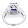 thumbnail image 3 of Halo Cushion Cut Ring Blue Sapphire CZ 925 Sterling Silver Size 7, 3 of 4