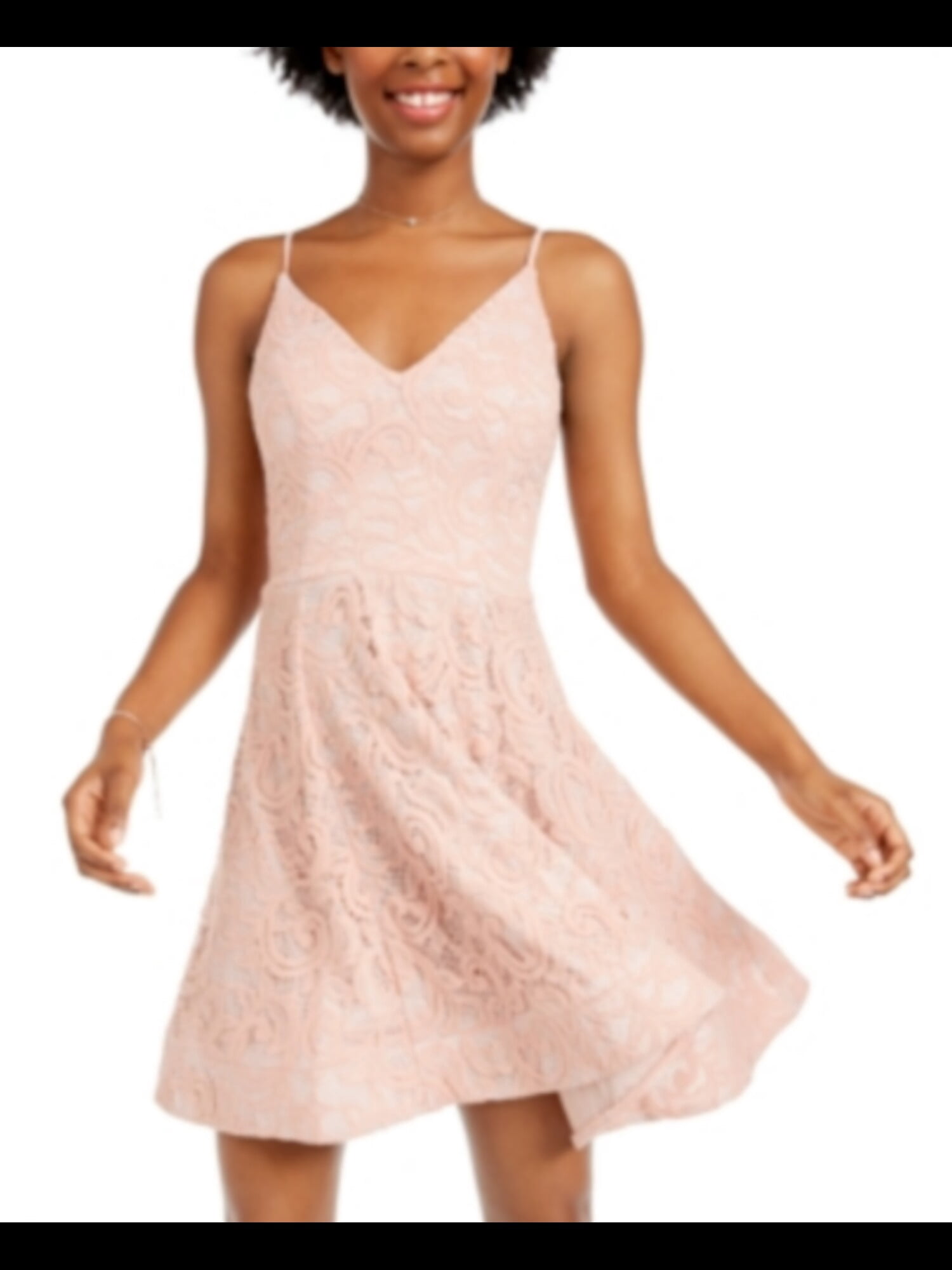 MY MICHELLE Womens Pink Spaghetti Strap 