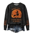 thumbnail image 2 of Salem Broom Company Sweatshirt for Women Halloween Witch Spooky Season Shirts Crew Neck Vintage Scary Pullover Tops Coffee XL, 2 of 4