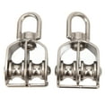 thumbnail image 2 of M15 Double Pulley Block, Labor Saving 2Pcs 35KG Loading Lifting Double Pulley Block Versatile 360 Degree Rotatable  For Crane Hanging, 2 of 8