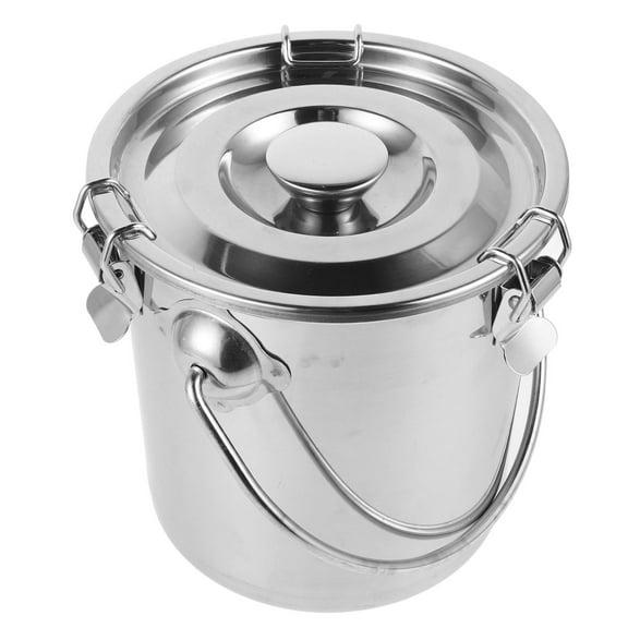 Soimiss Airtight Metal Food Canister Stainless Steel Sealed Bucket Great for Water Storage 1Pcs