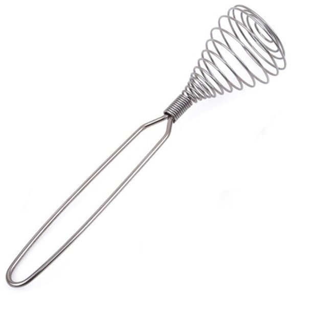 iLH Mallroom Manual Egg Beater Spring Coil Wire Whisk Stainless Steel