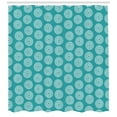 thumbnail image 3 of Ambesonne Teal and White Shower Curtain, Dotted Circles, 69"Wx84"L, Teal and White, 3 of 3