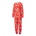 thumbnail image 4 of Matching Christmas Pajamas for Family Winter Long Sleeve Cartoon Print Hooded Romper Zip Up Jumpsuits, 4 of 10