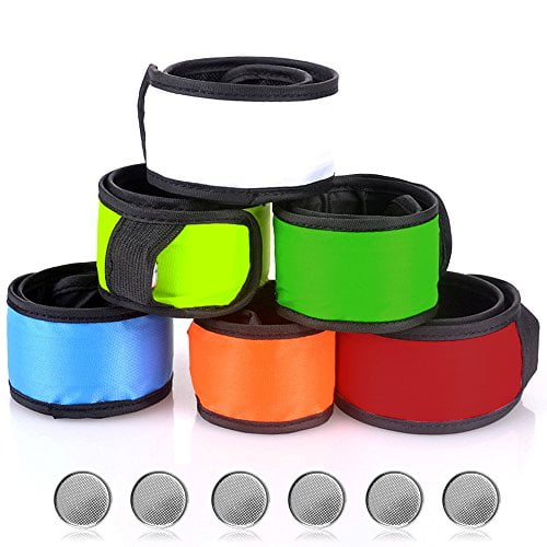with 6 Extra Button Battery Pack of 6 Armbands Glow Snap Bracelets SENHAI LED Slap Bracelets Wrist Light for Running Riding Walking 6 with 6 Extra Button Battery Pack of 6 Armbands Glow Snap Bracelets SENHAI LED Slap Bracelets Wrist Light for Running Riding Walking 6