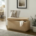 thumbnail image 2 of Linon Elta Rectangle Storage Ottoman, Tan, 2 of 12