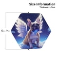 thumbnail image 2 of Lsque Night Sky Winged French Bulldog Pattern 4" Drink Coasters Set of 4, PVC Leather Absorbent Coasters, Table Coaster Set Decorative Coffee Cup Coasters Housewarming Gift -Hexagon, 2 of 6