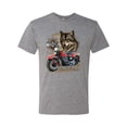 thumbnail image 2 of American Motorcycle Wolves Survivors Made in the USA | Mens Fashion Premium Tri Blend T-Shirt, Premium Heather, Small, 2 of 4