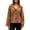 Camel Color, variant on Women Cropped Trench Coat Wool Blend Pea Coat Short Jacket Casual Loose Long Sleeve Button Down Winter Outerwear Black L