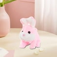 thumbnail image 1 of eléctrico de peluche, juguete realista de conejo, recuerdo de fiesta para niños y niñas, creativo, lindo regalo de cumpleaños, animal de Rosa, 1 of 10