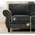 thumbnail image 5 of Dark Gray 109.5" Sectional, 6 Seater With Chenille Upholstery, Rolled & Rivets For Living Space , Upholstery Decor, 5 of 5