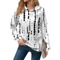 thumbnail image 3 of Hoodies For Women Oversized Winter Cute Sweatshirts Pullover Trendy Fall Clothes, Retro Print Lightweight Design without Pockets for Fall Winter Fashion and Comfort,White,S, 3 of 8